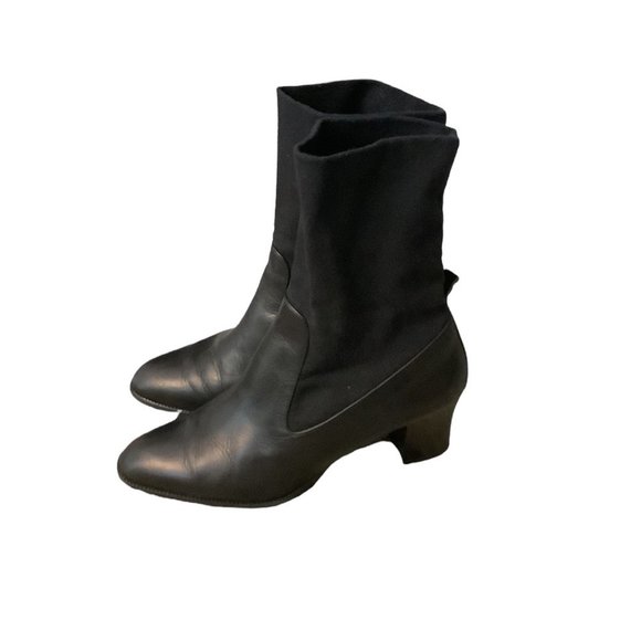 PAUL GREEN Women's Black Leather Almond Toe Block Heel Boots-Size 6 - Picture 3 of 16